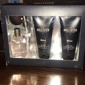 Hollister Malaia perfume, body wash, and lotion